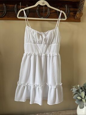 BCBGeneration White Sleeveless Ruffle Mini Dress
